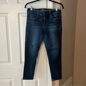 American Eagle Outfitters Dark Blue Ankle Cropped Jeans